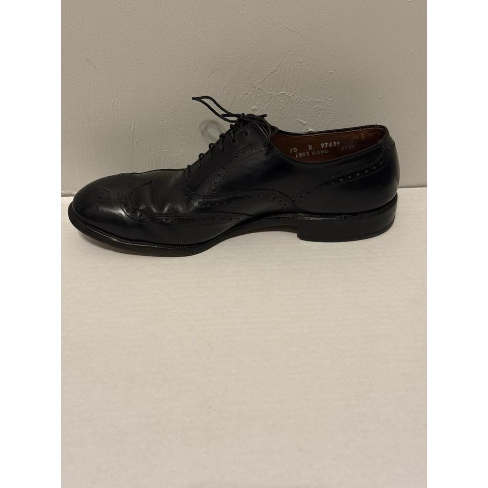 Allen Edmonds Chester Shoes Mens 10 D Wingtip Oxford Luxury Black Leather Dress - Picture 3 of 10